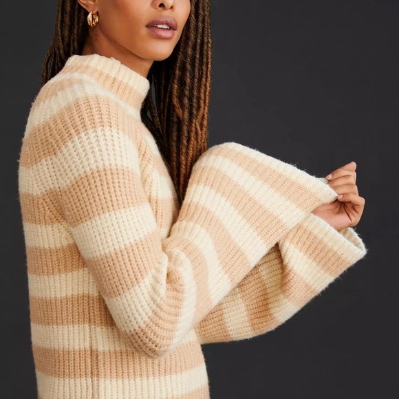 NWT Anthropologie Maeve Striped Turtleneck Sweater M - Picture 3 of 4